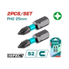 Հարվածային բիթեր խաչաձև PH2x25մմ 2 հատ TOTAL TACIM71PH225 Հարվածային բիթեր խաչաձև PH2x25մմ 2 հատ TOTAL TACIM71PH225