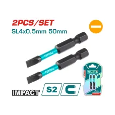 Հարվածային բիթեր տափակ SL4x50մմ 2 հատ TOTAL TACIM71SL450 Հարվածային բիթեր տափակ SL4x50մմ 2 հատ TOTAL TACIM71SL450
