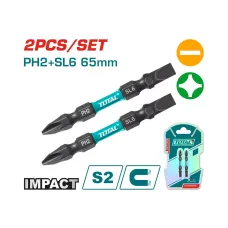 Հարվածային պտուտակահանի բիթեր 2 հատ TOTAL TACIM72HL665