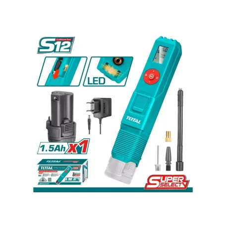 Մեքենայի կոմպրեսոր մարտկոցային 12Վ (1․5Աժ մարտկոց) TOTAL TACLI12011 Մեքենայի կոմպրեսոր մարտկոցային 12Վ (1․5Աժ մարտկոց) TOTAL TACLI12011