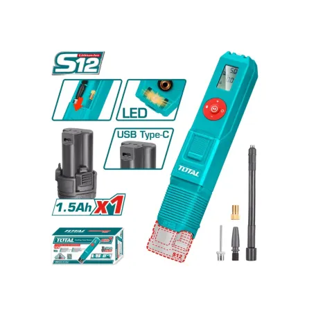 Մեքենայի կոմպրեսոր մարտկոցային 12Վ TOTAL TACLI12012 Մեքենայի կոմպրեսոր մարտկոցային 12Վ TOTAL TACLI12012