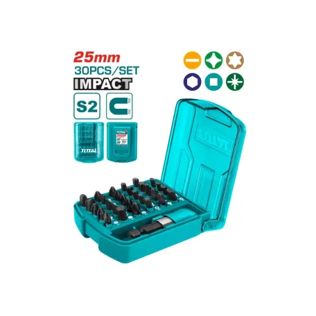 Հարվածային կցիչների հավաքածու 30կտոր TOTAL TACSD18306