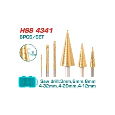 Կոնաձև գայլիկոնների հավաքածու 6 հատ 4-12մմ 4-20մմ 4-32մմ TOTAL TACSD2061