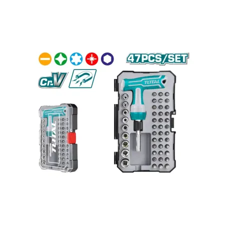 Պտուտակահանի հավաքածու 47 կտոր TOTAL TACSD30476