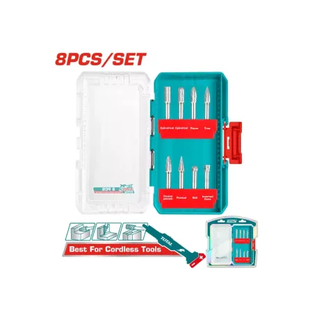 Կարբիդե բորֆրեզների հավաքածու TOTAL TACSDL10801 (8 կտոր)