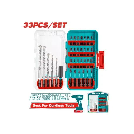 Քարի գայլիկոնների և հարվածային բիթերի հավաքածու 33 հատ TOTAL TACSDL11303