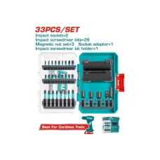 Հարվածային պտուտակահանների և բիթերի հավաքածու 33 հատ TOTAL TACSDL63306