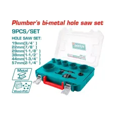 Երկմետաղ ծակիչների հավաքածու սանտեխնիկական աշխատանքների TOTAL TACSH0091