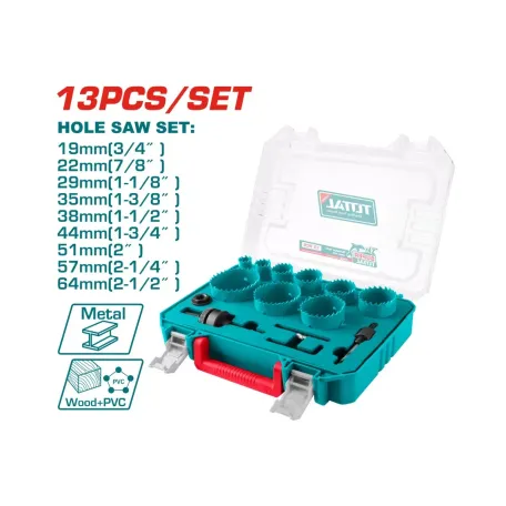 Ծակիչների հավաքածու փայտի և մետաղի համար TOTAL TACSH0132