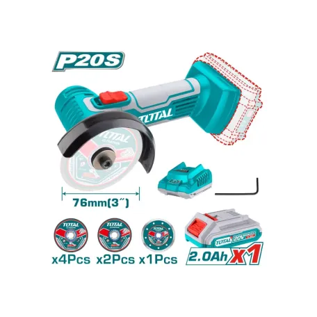 Մինի կտրող գործիք մարտկոցային TOTAL TAGLI76017 20Վ 76մմ Մինի կտրող գործիք մարտկոցային TOTAL TAGLI76017 20Վ 76մմ