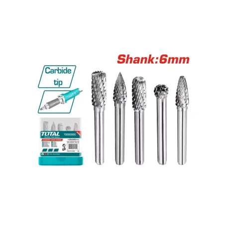 Գրավերի կարբիդային բորֆրեզների հավաքածու TOTAL TAKC0651  (5 կտոր)