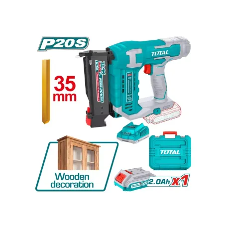 Ատրճանակ մեխ կրակող մարտկոցային 20Վ 35մմ (մարտկոցով, լիցքավորիչով) TOTAL TCBNLI3606