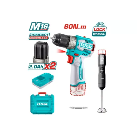 Կոմբո հավաքածու․ պտուտակադարձիչ (TDLI16681) 2 մարտկոցով, բլենդեր (TJB047K) TOTAL TCKLI1628