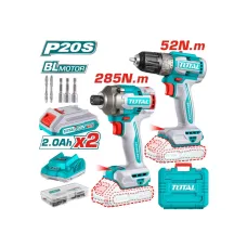 Կոմբո հավաքածու մարտկոցային․ պտուտակադարձիչ (TDLI204531), հարվածային գայկավյորտ (TIRLI2028) 2 մարտկոցով և լիցքավորիչով TOTAL TCKLI20272