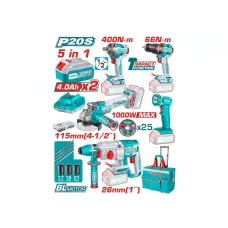 Մարտկոցային գործիքների հավաքածու TOTAL TCKLI20592 (5 կտոր)