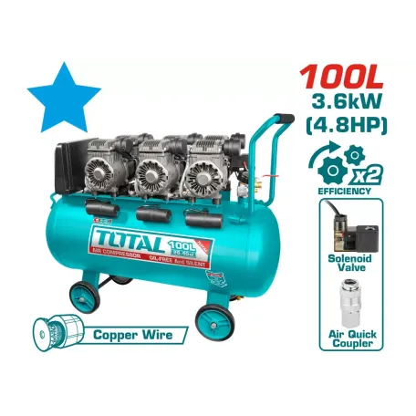 Կոմպրեսոր TOTAL TCS3361008 (100լ, 3x1200Վտ, 330լ/ր, 8բար)
