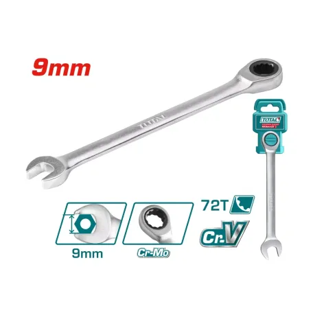 Բանալի համակցված ճռիկով 9մմ TOTAL TCSPAR091 Բանալի համակցված ճռիկով 9մմ TOTAL TCSPAR091