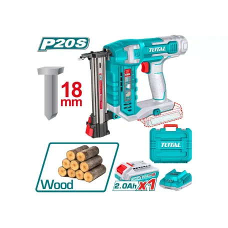 Մեխ կրակող գործիք մարտկոցային (1 մարտկոց, 1 լիցքավորիչ) 20Վ 18մմ TOTAL TCSTLI3808