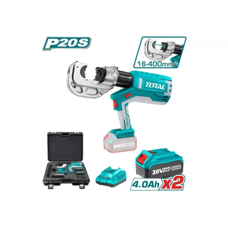 Հիդրավլիկ սեղմիչ գործիք մարտկոցային 20Վ 16-400մմ² TOTAL TCTLI2002 Հիդրավլիկ սեղմիչ գործիք մարտկոցային 20Վ 16-400մմ² TOTAL TCTLI2002