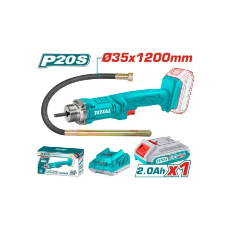 Բետոնի վիբրատոր մարտկոցային 20Վ 35x1200մմ (մարտկոցով, լիցքավորիչով) TOTAL TCVLI2023011