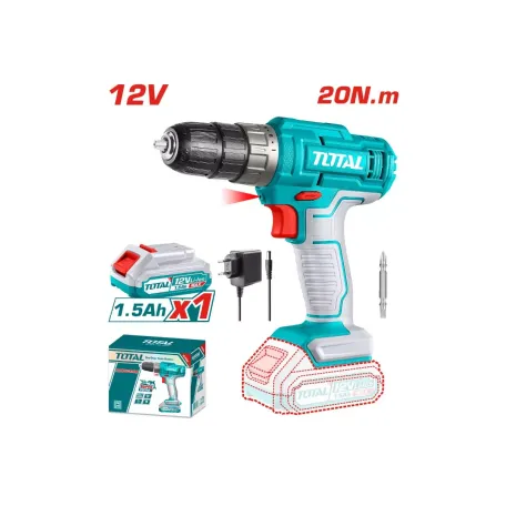 Պտուտակադարձիչ մարտկոցային 12Վ 20Նմ (մարտկոցով, լիցքավորիչով) TOTAL TDLI1218