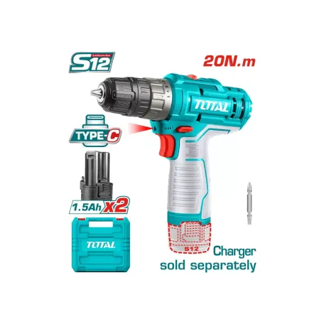 Պտուտակադարձիչ մարտկոցային 12Վ 20Նմ (2 մարտկոցով) TOTAL TDLI12202 Պտուտակադարձիչ մարտկոցային 12Վ 20Նմ (2 մարտկոցով) TOTAL TDLI12202