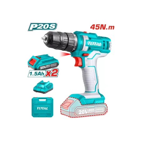 Պտուտակադարձիչ մարտկոցային 20Վ 45Նմ (2 մարտկոցով, լիցքավորիչով) TOTAL TDLI20028