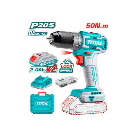 Պտուտակադարձիչ մարտկոցային 20Վ 50Նմ (2 մարտկոցով, լիցքավորիչով) TOTAL TDLI20508