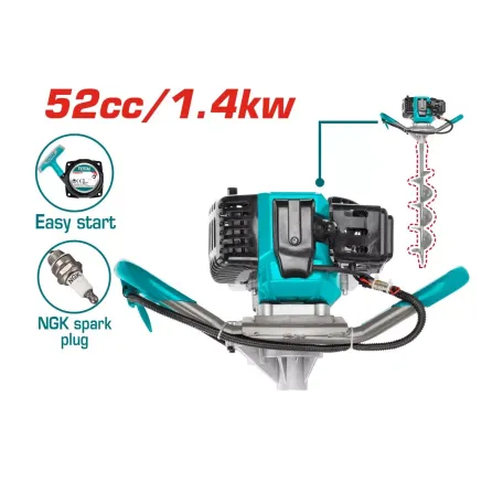 Բենզինային հող փորող շնեկ 1,4Kw TOTAL TEA55221-1
