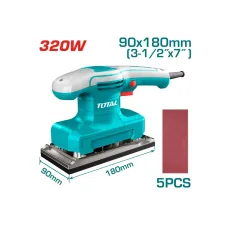 Հղկող մեքենա վիբրացիոն 320Վտ 90x180մմ TOTAL TF1301836 Հղկող մեքենա վիբրացիոն 320Վտ 90x180մմ TOTAL TF1301836