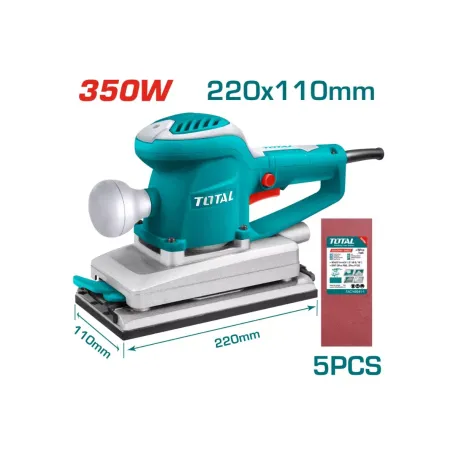 Հղկող մեքենա վիբրացիոն TOTAL TF1302206 350Վտ 220×110մմ Հղկող մեքենա վիբրացիոն TOTAL TF1302206 350Վտ 220×110մմ