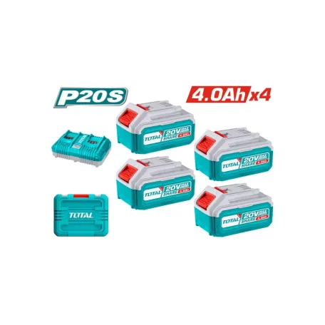 Մարտկոցների և լիցքավորիչի հավաքածու TOTAL TFBCLI20244 4Աժ