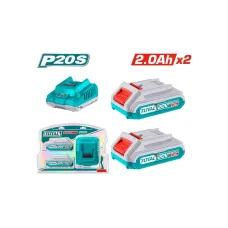 Մարտկոցի և լիցքավորիչի հավաքածու TOTAL TFBCPK1222