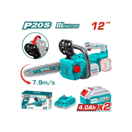 Շղթայավոր սղոց մարտկոցային 20Վ 300մմ TOTAL TGSLI201286