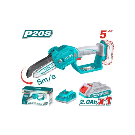 Մինի շղթայավոր սղոց մարտկոցային 20Վ 130մմ (մարտկոցով, լիցքավորիչով) TOTAL TGSLI20581 Մինի շղթայավոր սղոց մարտկոցային 20Վ 130մմ (մարտկոցով, լիցքավորիչով) TOTAL TGSLI20581