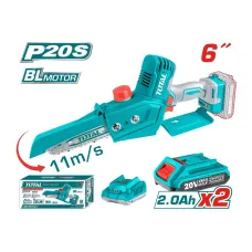 Շղթայավոր սղոց մարտկոցային 20Վ 150մմ (2 մարտկոցով, լիցքավորիչով) TOTAL TGSLI20683