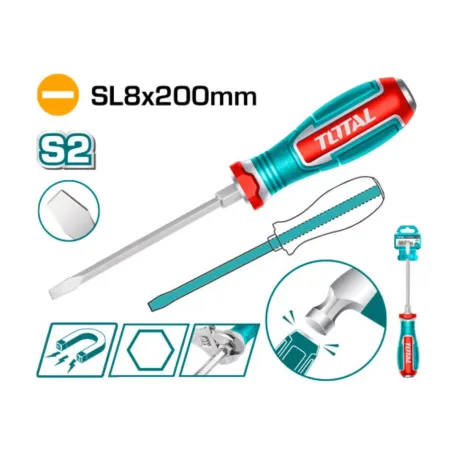 Տափակ պտուտակահան թափանցող SL8x200մմ TOTAL TGTSL8200