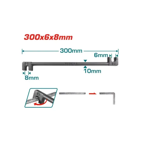Ամրանի թեքման ձող 300մմ TOTAL THBEB06082