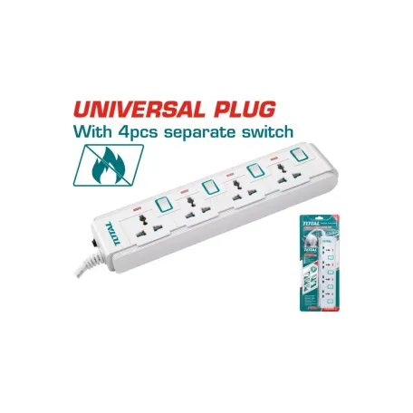 Երկարացման լար TOTAL THES03041V 4տեղ, 3մ