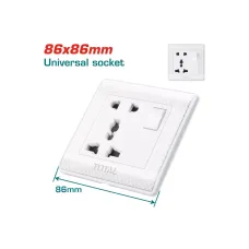 Վարդակ ունիվերսալ անջատիչով TOTAL THESST1116A 16Ա 250Վ