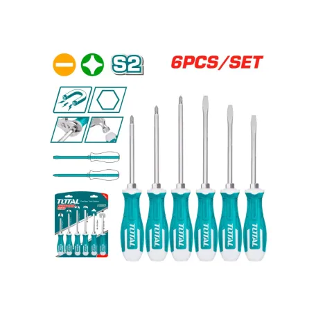 Հարվածային պտուտակահանների հավաքածու 6 կտոր TOTAL THGSS2606