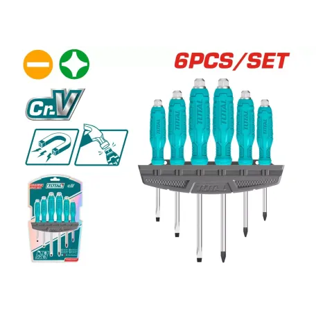 Հարվածային պտուտակահանների հավաքածու 6 կտոր TOTAL THGSS35061 Հարվածային պտուտակահանների հավաքածու 6 կտոր TOTAL THGSS35061