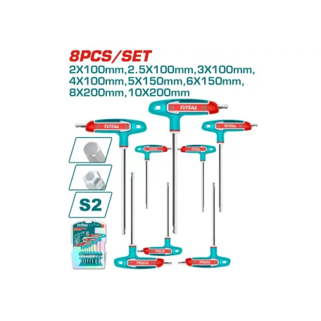 Վեցանկյուն գնդիկավոր  հավաքածու T-աձև 8կտոր TOTAL THHW80826