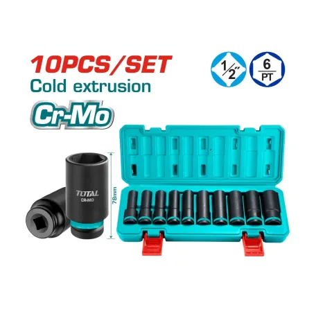 Հարվածային գլխիկների հավաքածու երկար TOTAL THKISD12102L