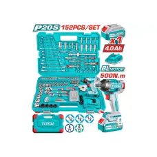 Հավաքածու․ մարտկոցային մանեկադարձիչ և գլխիկներ TOTAL THKTHP31522 152 հատ 20Վ