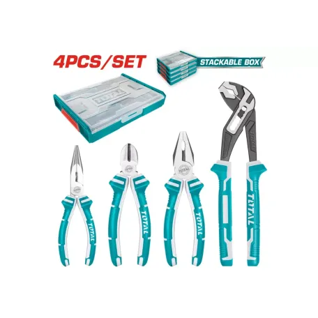 Հավաքածու աքցանների 4կտ.  պլաստիկ տուփով TOTAL THKTV02P041