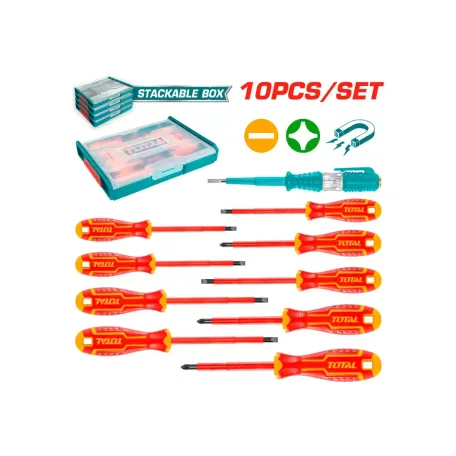 Հավաքածու էլեկտրիկի պտուտակահանների 10կտ. TOTAL THKTV02S101