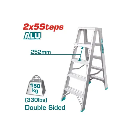 Երկկողմանի սանդուղք 2*5 քայլ TOTAL THLAD01051 Երկկողմանի սանդուղք 2*5 քայլ TOTAL THLAD01051