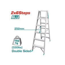 Երկկողմանի սանդուղք 2*6 քայլ TOTAL THLAD01061 Երկկողմանի սանդուղք 2*6 քայլ TOTAL THLAD01061