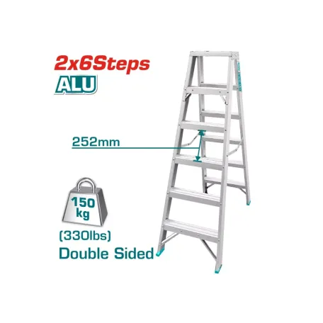 Երկկողմանի սանդուղք 2*6 քայլ TOTAL THLAD01061 Երկկողմանի սանդուղք 2*6 քայլ TOTAL THLAD01061